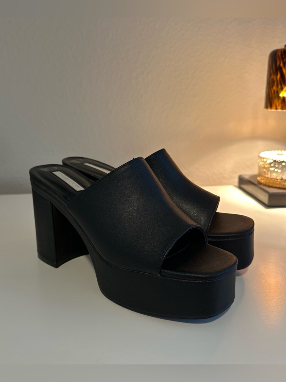 Brand New Black Leather Platforms
